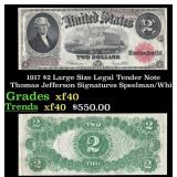1917 $2 Large Size Legal Tender Note Thomas Jeffer