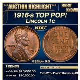 1916-s Lincoln Cent TOP POP! 1c ms66+ rb SEGS