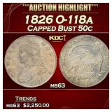 1826 Capped Bust Half Dollar O-118a 50c ms63 USCG