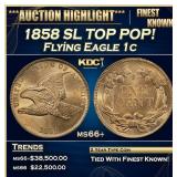 1858 SL Flying Eagle Cent TOP POP! 1c ms66+ SEGS