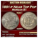 1891-p Morgan Dollar Near Top Pop $1 ms66+ SEGS