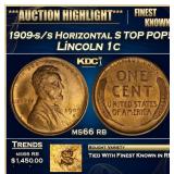 1909-s/s Horizontal S Lincoln Cent TOP POP! 1c ms6