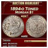 1894-o Morgan Dollar Toned $1 ms62 USCG
