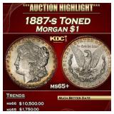 1887-s Morgan Dollar Toned $1 ms65+ SEGS