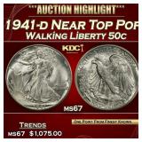 1941-d Walking Liberty Half Dollar Near Top Pop 50