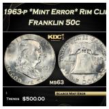 PCGS 1963-p *Mint Error* Rim Clip Franklin Half Do