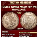 1900-s Morgan Dollar Toned Near Top Pop $1 ms66+ S