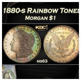 PCGS 1880-s Morgan Dollar Rainbow Toned  $1 ms63 P
