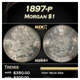 1897-p Morgan Dollar $1 Grades ms64+