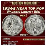 1934-s Walking Liberty Half Dollar Near Top Pop 50