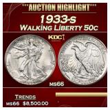 1933-s Walking Liberty Half Dollar 50c ms66 SEGS
