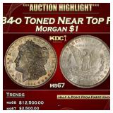1884-o Morgan Dollar Toned Near Top Pop $1 ms67 SE