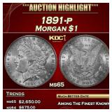1891-p Morgan Dollar $1 Grades ms65 SEGS