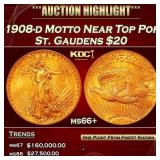 1908-d Motto Gold St. Gaudens Double Eagle Near To