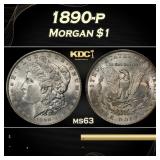 1890-p Morgan Dollar $1 Grades ms63