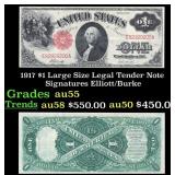 1917 $1 Large Size Legal Tender Note Grades Choice