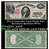 1917 $1 Large Size Legal Tender Note Grades Select