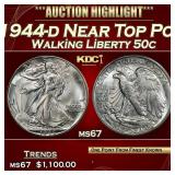 1944-d Walking Liberty Half Dollar Near Top Pop 50