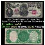 1907 $5 Large Size Legal Tender Note "WoodChopper"