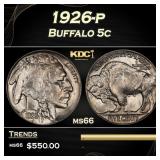 1926-p Buffalo Nickel 5c Grades ms66