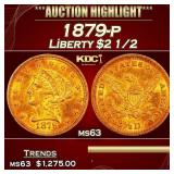 1879-p Gold Liberty Quarter Eagle $2 1/2 ms63 USCG