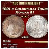 1891-s Morgan Dollar Colorfully Toned $1 ms65+ SEG