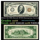1934A $10 FRN Hawaii WWII Emergency Currency Grade