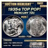 1935-s Mercury Dime TOP POP! 10c ms68+ FSB SEGS