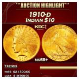 1910-d Gold Indian Eagle $10 ms65+ SEGS