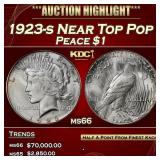 1923-s Peace Dollar Near Top Pop $1 ms66 SEGS