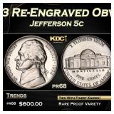 1952 FS-403 Re-Engraved Obv Proof Jefferson Nickel