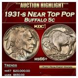 1931-s Buffalo Nickel Near Top Pop 5c ms66+ SEGS