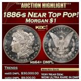 1886-s Morgan Dollar Near Top Pop! $1 ms64+ DMPL S
