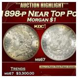 1898-p Morgan Dollar Near Top Pop $1 ms67 SEGS