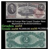 1880 $2 Large Size Legal Tender Note Grades Select