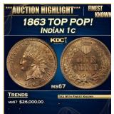1863 Indian Cent TOP POP! 1c ms67 SEGS