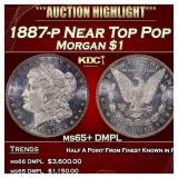 1887-p Morgan Dollar Near Top Pop $1 ms65+ DMPL SE