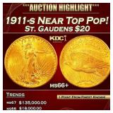 1911-s Gold St. Gaudens Double Eagle Near Top Pop!