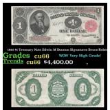 1891 $1 Treasury Note Edwin M Stanton Grades Gem+