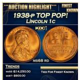 1938-p Lincoln Cent TOP POP! 1c ms68 rd SEGS