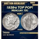 1939-s Mercury Dime TOP POP! 10c ms68 SEGS
