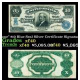 1908 $10 Blue Seal Silver Certificate "Tombstone"