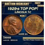 1929-s Lincoln Cent TOP POP! 1c ms66 bn SEGS