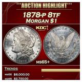 1878-p 8tf Morgan Dollar $1 ms65+ SEGS