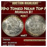 1899-o Morgan Dollar Toned Near Top Pop $1 ms67 SE