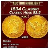 1834 Classic Classic Head Gold Quarter Eagle $2 1/
