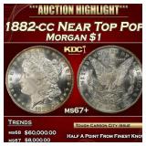 1882-cc Morgan Dollar Near Top Pop $1 ms67+ SEGS