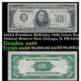 1934A $500 Green Seal Federal Reserve Note Preside