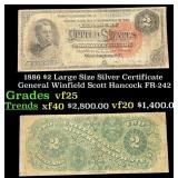 1886 $2 Large Size Silver Certificate General Winf
