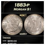 1883-p Morgan Dollar $1 Grades ms65+
